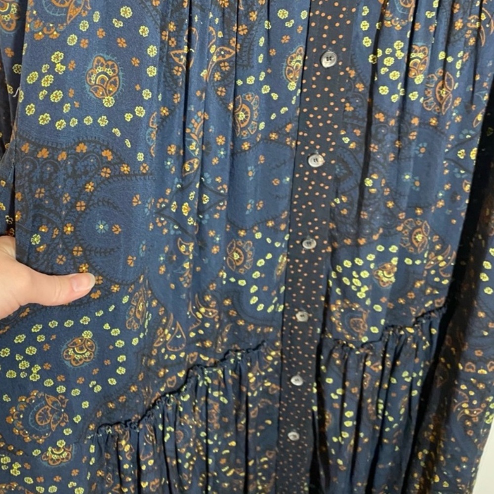 Malia Mills Flowy Button Front 3/4 Sleeve Maxi Shirt Dress - Picture 8 of 16